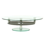 Contemporary Hydraulic Adjustable Coffee Table with Glass Top
