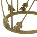 Glass Top Side Table on Metal Base with Arrows - Image 3
