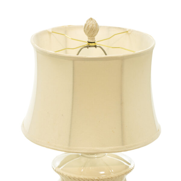 Ivory Fluted Urn Shaped Ceramic Lamp - Image 2