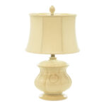 Ivory Fluted Urn Shaped Ceramic Lamp