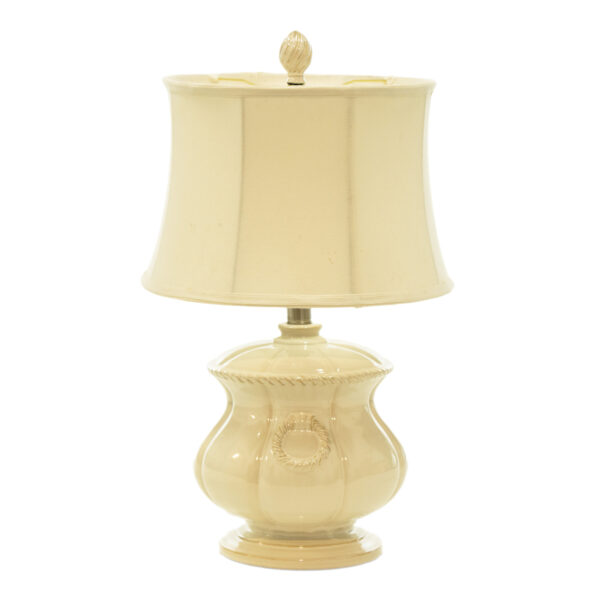 Ivory Fluted Urn Shaped Ceramic Lamp - Image 1