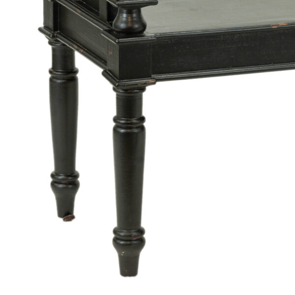 Wood Bench with Diamond and Rosette Details - Image 4