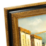 Original Oil of Cityscape with Ocean View - Image 2