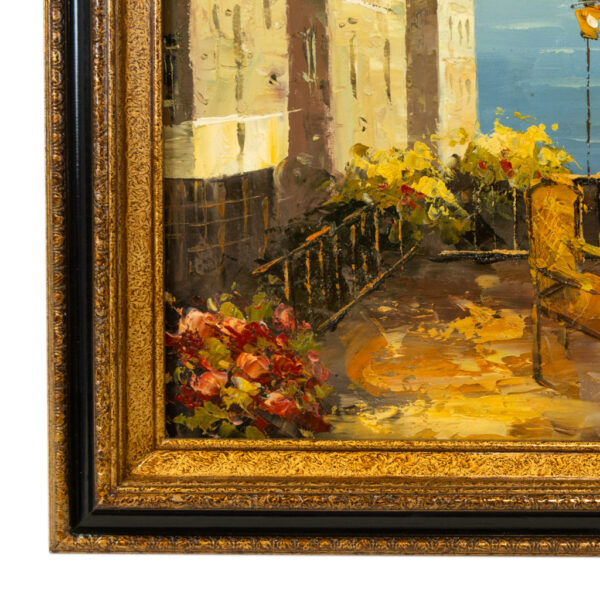 Original Oil of Cityscape with Ocean View - Image 3