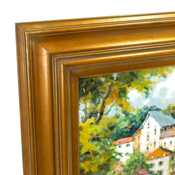 Original Oil on Canvas of Courtyard Scene - Image 2