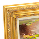 Original Oil on Canvas of Pond with Iris - Image 2