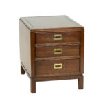 ETHAN ALLEN Campaign Style Three Drawer Chairside Chest
