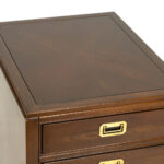 ETHAN ALLEN Campaign Style Three Drawer Chairside Chest - Image 2