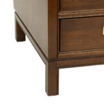 ETHAN ALLEN Campaign Style Three Drawer Chairside Chest - Image 3