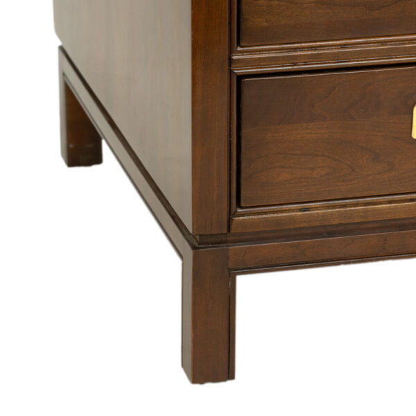 ETHAN ALLEN Campaign Style Three Drawer Chairside Chest - Image 3
