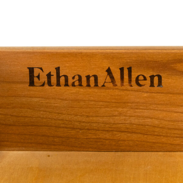 ETHAN ALLEN Campaign Style Three Drawer Chairside Chest - Image 5