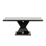 Black Laminate Coffee Table on Pedestal Base