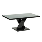 Black Laminate Coffee Table on Pedestal Base - Image 2