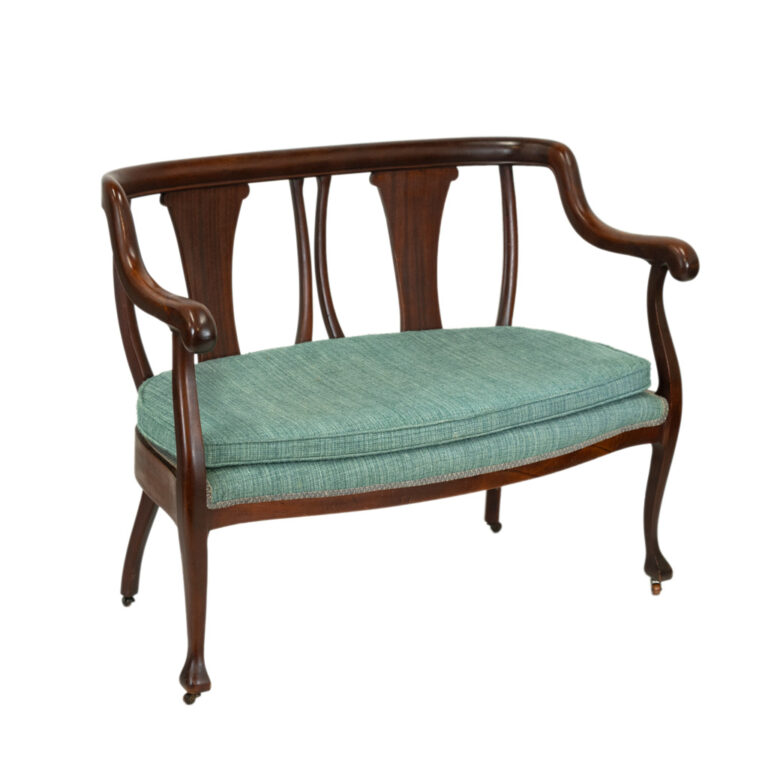 Splat Back Rococo Antique Splat Back Settee | Grandview Mercantile