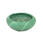 Vintage ROOKWOOD Glazed Bowl with Flower Frog in Matte Green