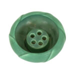 Vintage ROOKWOOD Glazed Bowl with Flower Frog in Matte Green - Image 2