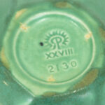 Vintage ROOKWOOD Glazed Bowl with Flower Frog in Matte Green - Image 4