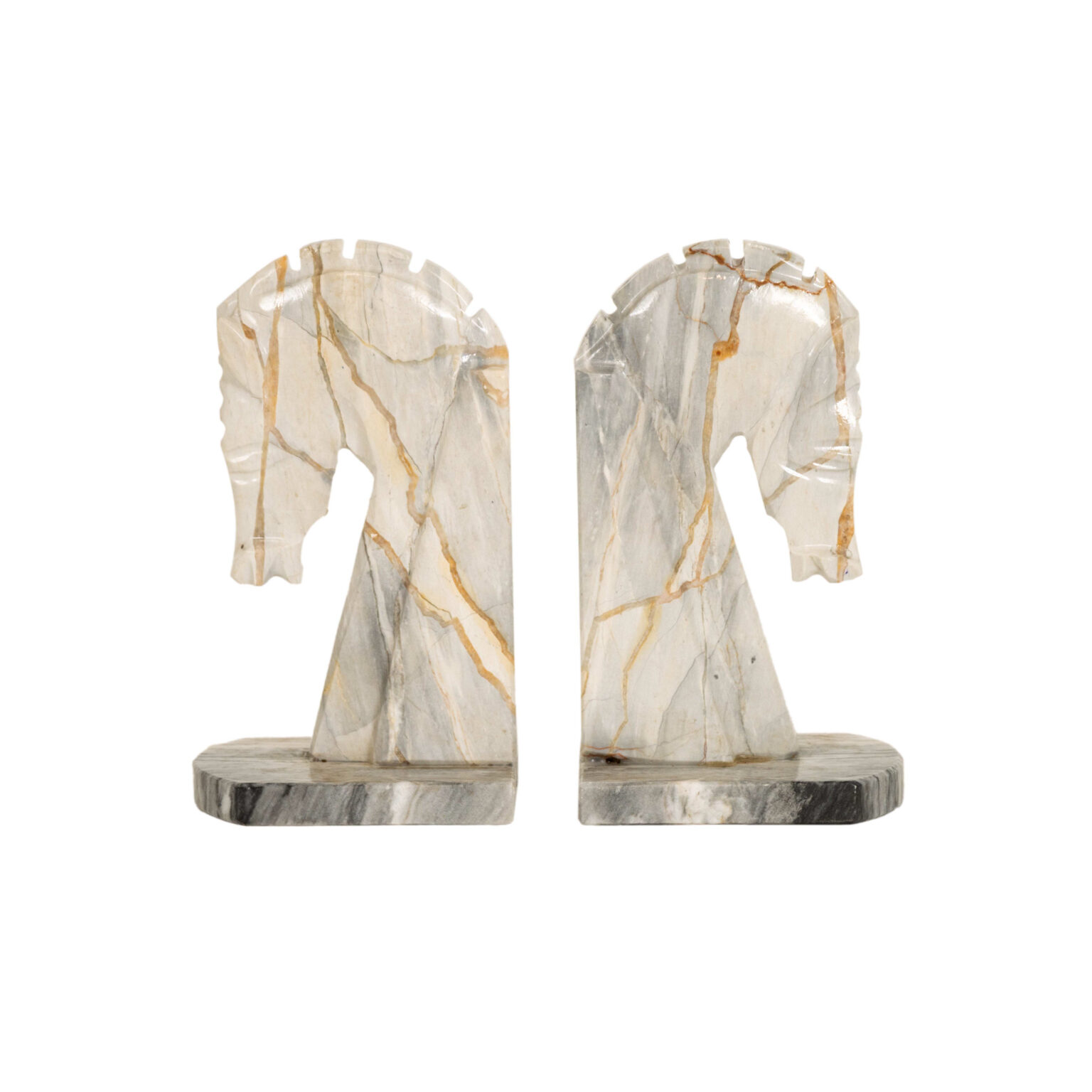 Pair of Onyx Horse Head Bookends | Grandview Mercantile