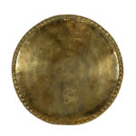 Large Vintage Etched Brass Tray with Pie Cust Edge - Image 4