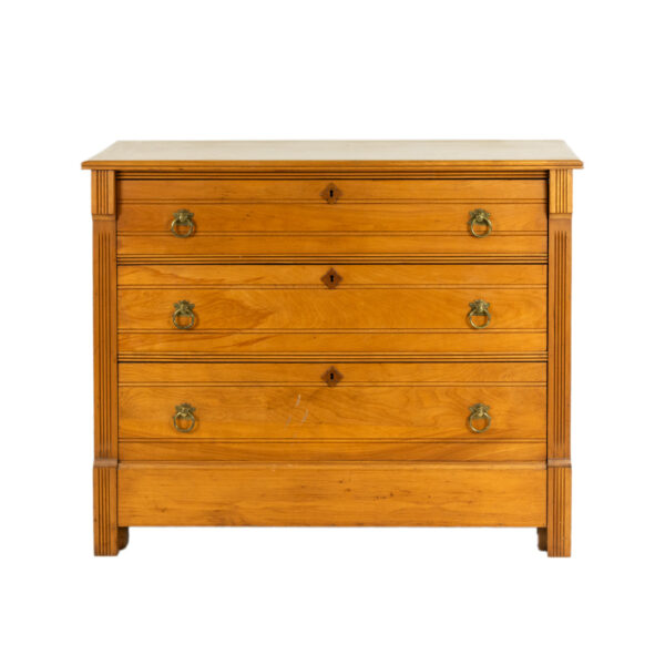 Antique Refinished Victorian Three Drawer Chest - Image 1