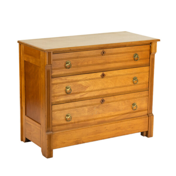 Antique Refinished Victorian Three Drawer Chest - Image 2