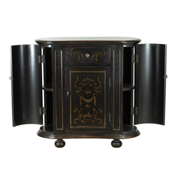HOOKER Seven Seas Kidney Shaped Cabinet in Black - Image 5