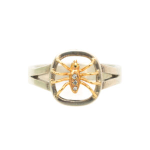 Spider Ring with Diamond Accents in 14 Karat Gold and Sterling Silver