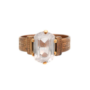 Vintage Quartz Ring with Gold Fill Band