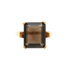 Large Brown Citrine Ring in 10 Karat Gold