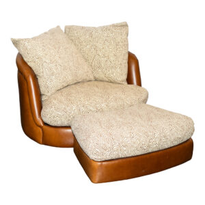 THAYER COGGIN Swivel Tub Chair and Ottoman