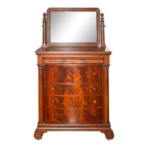 Antique BERKEY & GAY FURNITURE American Empire Mahogany Chest with Mirror