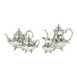 4 Piece REED AND BARTON Georgian Rose Sterling Silver Tea and Coffee Service