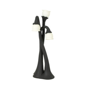 DOUG BLUM Black Ceramic Triple Lily Light