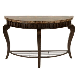 Demilune Side Table with Faux Marble Top