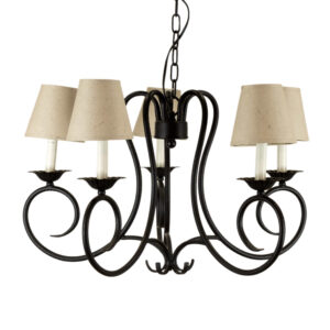 6 Light Black Metal Chandelier