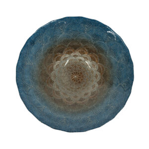Blue Metallic Centerpiece Bowl