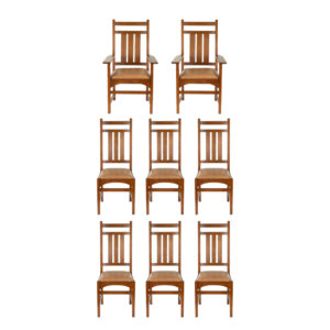 Set of 8 STICKLEY Mission Oak Dining Chairs