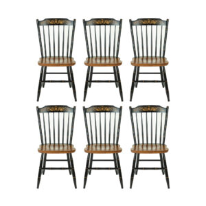 Vintage Set of 6 HITCHCOCKSVILLE Maple and Black Stenciled Chairs