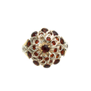 Garnet Dome Ring in 18 Karat Gold