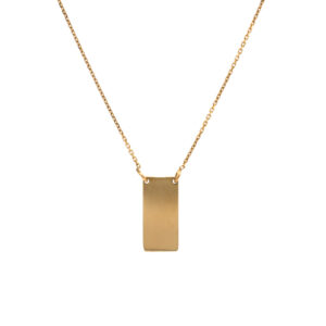 Italian Hang Tag Necklace in 14 Karat Gold