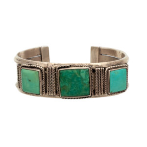 Square Turquoise Cuff in Sterling Silver