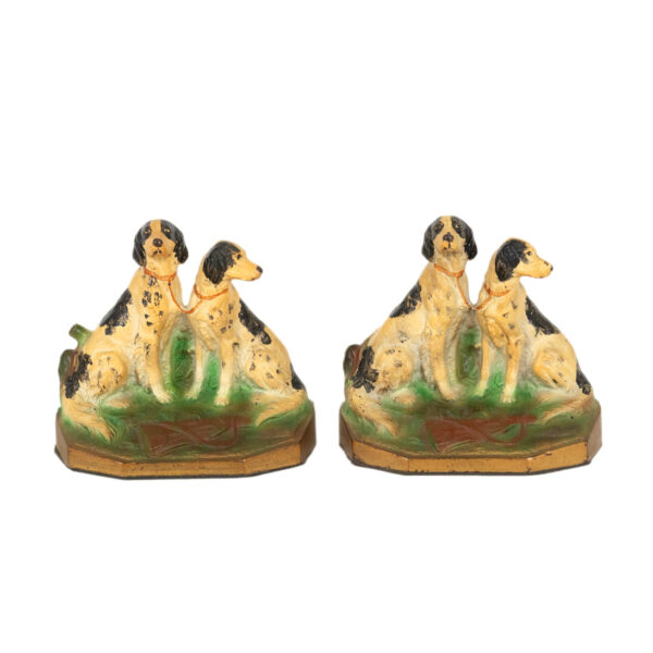 Antique Pair of English Setter Cast Iron Bookends - Image 1