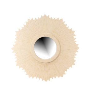 BALLARD DESIGNS Sunburst Wall Mirror in Distressed White Finish
