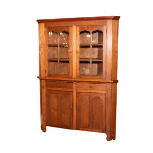 Antique Restored Corner Cabinet with Glass Doors