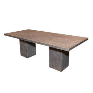 Resin Outdoor Dining Table in Gray Barnwood Oak