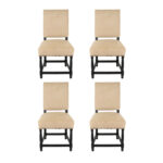 Set of 4 ARHAUS Dining Chairs in Natural Linen Upholstery