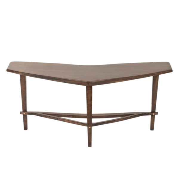 Artisan Crafted Walnut Veneer Boomerang Table - Image 1