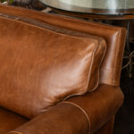 ARHAUS Camden Collection Loveseat in Brown Leather Upholstery - Image 3