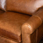 ARHAUS Camden Collection Loveseat in Brown Leather Upholstery - Image 4