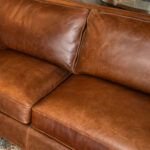 ARHAUS Camden Collection Loveseat in Brown Leather Upholstery - Image 5